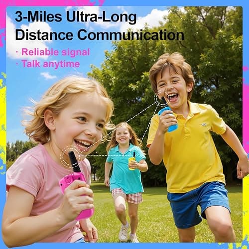 Walkie Talkies for Kids Toys Stocking Stuffers for Kid Boys Girls 4-6, 3 Miles Range Walkie Talkie to Camping, Outdoor, 4 Year Old Girl Birthday Gifts for 3 4 5 6 7 8 9 Year Old Boy Girl Gifts Age 6-8 thumbnail 2