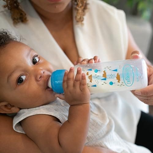 Dr. Brown's Natural Flow Anti-Colic Options+ Narrow Baby Bottle, Blue Nature, 8 oz/250 mL, with Level 1 Slow Flow Nipples, 0m+, 4 Pack - 4 Pack, 8oz, Blue Nature thumbnail 7