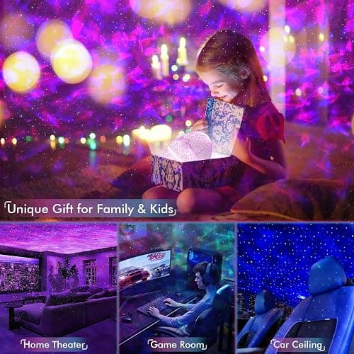 Rossetta Galaxy Projector, Star Projector for Bedroom, Night Lights for Kids Room with White Noise, Bluetooth Speaker, Timer and Remote, Room Decor, Gifts for Girls, Boys, Adults, Christmas, Birthday - White thumbnail 5