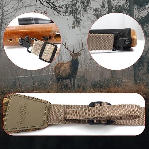 HUNTPAL Stalker Sling Two Point Gun Sling with Removable Swivels, Neoprene Padded Hunting Shotgun Rifle Sling, Length Adjustable Universal Shoulder Gun Strap thumbnail 6