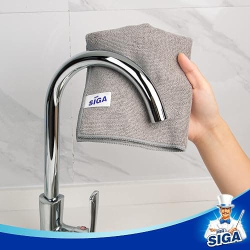 MR.SIGA Microfiber Cleaning Cloths, Streak Free Microfiber Towels, 12 Pack | All-purpose microfiber cloths, ultra absorbent, reusable household cleaning towels, Gray, 32 x 32 cm(12.6 x 12.6 inch) thumbnail 4