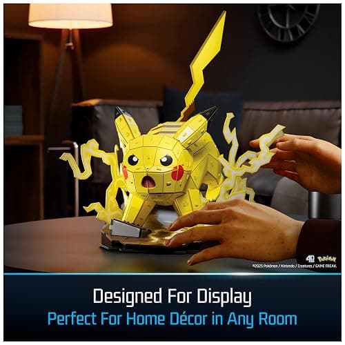 4D Build Pokémon Pikachu 3D Puzzle Model Kit, Desk Décor, Shelf Display | 201 Premium EPS Foam Pieces, No Glue Or Tools Required, Build & Display Collectible Hobby Kit Gift For Fans Ages 12+ thumbnail 2