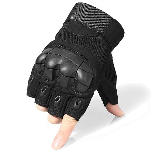 WTACTFUL Tactical Fingerless Gloves Men Women, Breathable Anti-Slip | Impact Resistant, Breathable Nylon, Quick-Dry, Anti-Slip, Adjustable Wrist, for Motorcycle Cycling Work Airsoft Paintball thumbnail 2