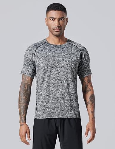 5 Pack Men’s Active Quick Dry Crew Neck T Shirts | Athletic Running Gym Workout Short Sleeve Tee Tops Bulk thumbnail 4