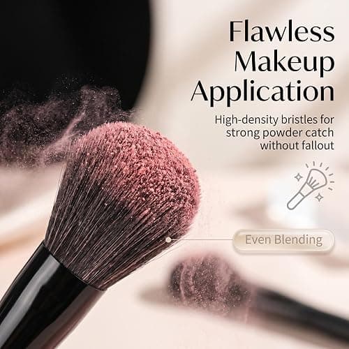 BS-MALL Makeup Brush Set 18 Pcs Premium Synthetic Foundation Powder Concealers Eye shadows Blush Makeup Brushes with black case (C-Black） thumbnail 9