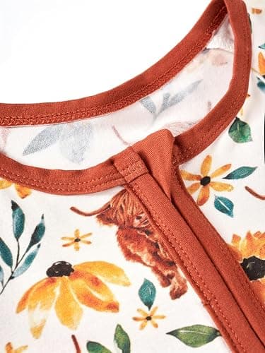 MOSSRIVER Bamboo Viscose Baby Long Sleeve Romper, Cute Pumpkin Prints Zipper Footless Jumpsuit, Toddler One-Piece Outfits thumbnail 3