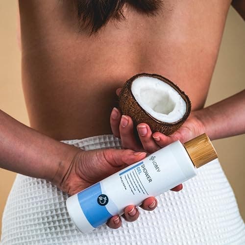 LOBEY Duschgel für Damen & Herren für Empfindliche Haut – Sanfte Reinigung – Feuchtigkeitsspendendes Duschgel mit Kokosöl – Vegan & ohne Sulfate – Natürliche Körperpflege (200 ml) thumbnail 7