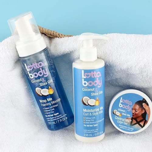 Lottabody Wrap Me Foaming Mousse with Coconut & Shea Oils, Lightweight Moisture-Rich Curl-Defining & Frizz-Control Styling Mousse for Natural Curly, Coily & Relaxed Hair, 7 oz thumbnail 12