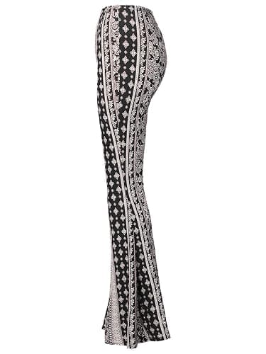 SSOULM Women's Stretchy Wide Leg High Waist Bell Bottom Flare Pants with Plus Size thumbnail 4