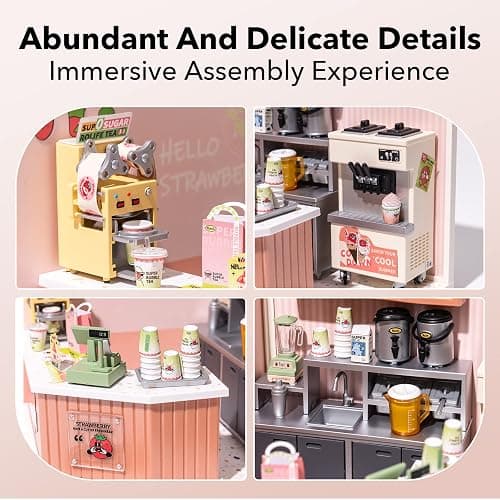Wowood Super Creator-Mini Blocks Model Building Set for Adults, Miniature Plastic House Kit Super Store-Building Blocks Toys for Adult, DIY Crafts/Hobbies for Adult (Double Joy Bubble Tea) thumbnail 7