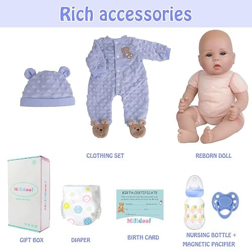 Milidool Lifelike Reborn Baby Dolls Boy- 18-Inch Soft Body Realistic-Newborn Real Life Baby Dolls for Kids Age 3+ thumbnail 5