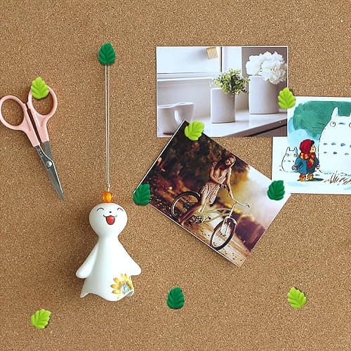 30 Pcs Decorative Push Pins Green Leaves Flat Thumb Tacks Decorative Board Tacks for Bulletin Board, Photos Wall Maps and Other Offices Schools Supplies and Accessories… thumbnail 5