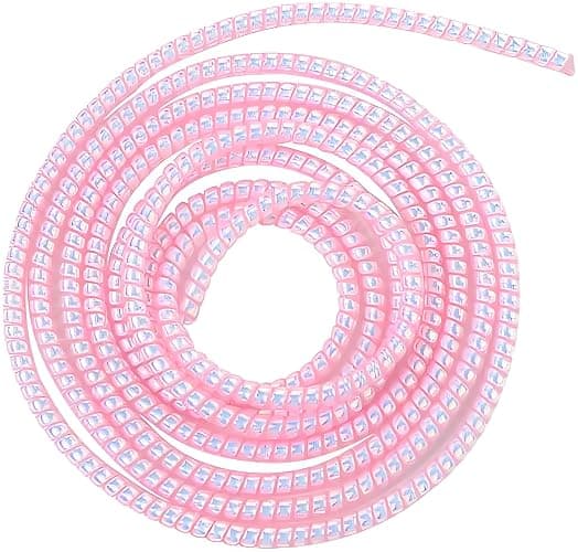 Cable Protector Animal Proof Wire Repair, Pink Cord Protector for Pets Headphone Saver Spiral Cable Wrap Strain Relief, Cord Sleeve for Phone Cable USB Date Cable - Image 1