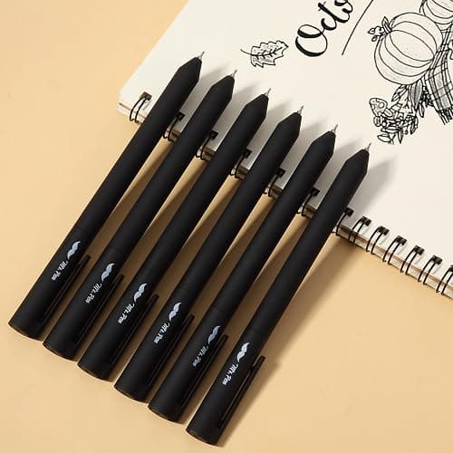 Mr. Pen- Retractable Gel Pens, 6 Pack, Black Ink, Black Barrel Gel Pens, Gel Pen Fine Point thumbnail 7