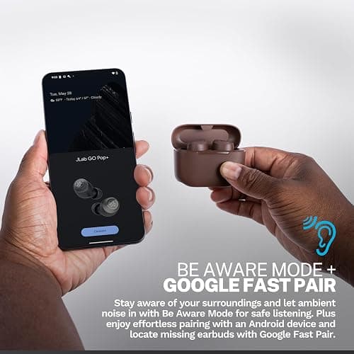 JLab Go Air Tones+ True Wireless Earbuds Designed with Auto On and Connect, Touch Controls, 32+ Hours Bluetooth Playtime, EQ3 Sound, and Dual Connect, Natural Earthtone Color (4625 W) thumbnail 6