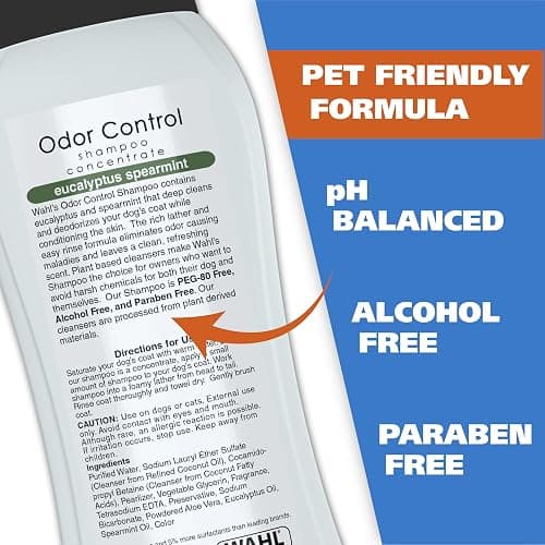 Wahl USA Odor Control Shampoo for Dogs & Pets - Eucalyptus & Spearmint Animal Deodorizer for Cleaning & Freshening – 24 Oz - Model 820003A thumbnail 3