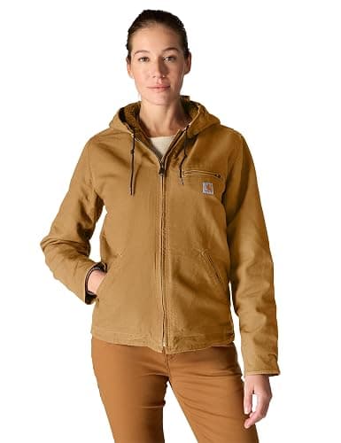 Carhartt Women's Loose Fit Washed Duck Sherpa Lined Jacket - Image 1