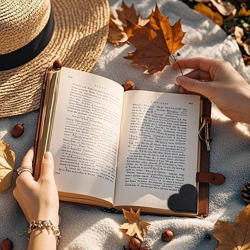 6 Pcs Leather Heart Bookmarks, Bookmarks for Women, Cute Heart Bookmark Corner, Book Marks for Teachers Students School Office Home Supplies thumbnail 2