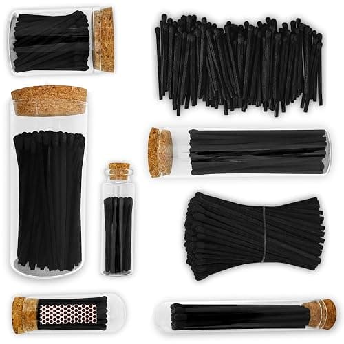 4" All Black Matches (100 Count, with Striking Stickers Included) | Decorative Unique & Fun for Your Home, Gifts, Accessories & Events | Premium Long Wood Safety Matches by Thankful Greetings thumbnail 5