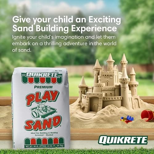 Quikrete Sandbox Play Sand – Outdoor Kids Filtered Playsand for Sand Box – Screened, Washed and Dried Tan Color - 50 Pounds thumbnail 2