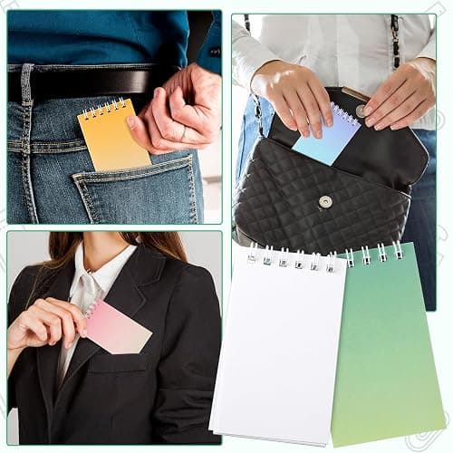 Hooqict 24 Pack Pocket Notebook Mini Notebooks Party Favors Small Spiral Notepads Mini Journal Bulk Pocket Notepad Memo Writing Pads for Classroom School Office Supplies, 3.9 x 2.4 Inches thumbnail 5
