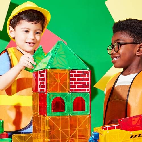 Magna-Tiles Builder XL 50-Piece Magnetic Construction Set, The Original Magnetic Building Brand thumbnail 5