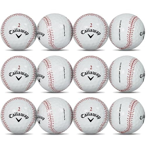GBM Callaway Chrome Soft Certified Refinished Baseball Golf Balls - 12 Pack - Designed with Stitching Pattern - Par-FECT for Any Golf Outing! - Image 1