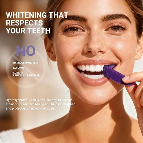 CEELIKE Teeth Whitening Strips (21 Treatments/42 Strips) - Peroxide-Free Whitening Kit with Hydroxyapatite, Enamel Safe + Cheek Retractor, Easy 3-Step at-Home Teeth Whitening for Deep Stain Removal thumbnail 5