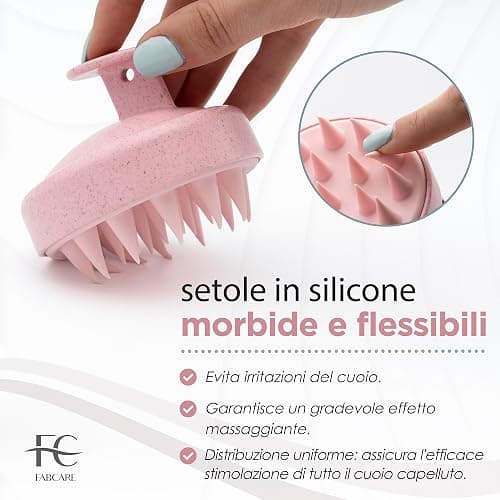FABCARE Massaggiatore Cuoio Capelluto in Silicone con Steli di Grano per Capelli Asciutti e Bagnati, Stimola Crescita, Favorisce Circolazione e Supporta il Benessere del Cuoio Capelluto (Rosa) thumbnail 7