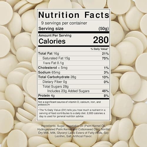 Merckens White Melting Chocolate - 1 Pound of Premium Quality White Chocolate Flavored Melting Wafers to make Dubai Chocolate Bar, Cake Pops, Cocoa Bombs, & Homemade Desserts thumbnail 2