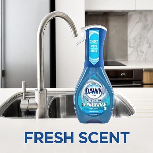 Dawn Platinum Powerwash Dish Spray, Dish Soap Liquid, Fresh Scent Bundle, 1 Spray (16oz) + 3 Refills (16oz each)(Pack of 4) thumbnail 8