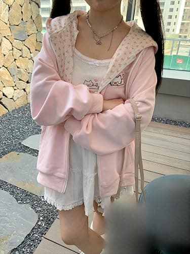Pokn Y2K Jojifuku Cutecore Kawaii Hoodie Clothes Women Long Sleeves Tops Graphic Cutecore Shoujo Clothes thumbnail 3