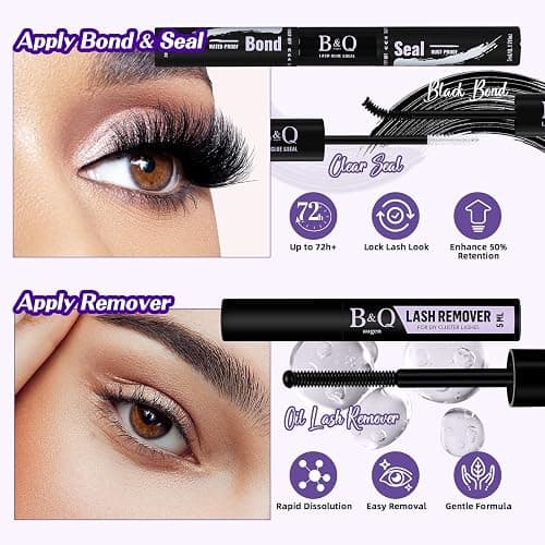 B&Q Fluffy Lash Clusters Kit 200D Mixed Volume Lash Clusters 10-18mm Individual Lashes Kit Salon-style Dramatic Thick eyelash extension 280pcs Suitable for Beginners Makeup at Home(KIT-200D) thumbnail 6