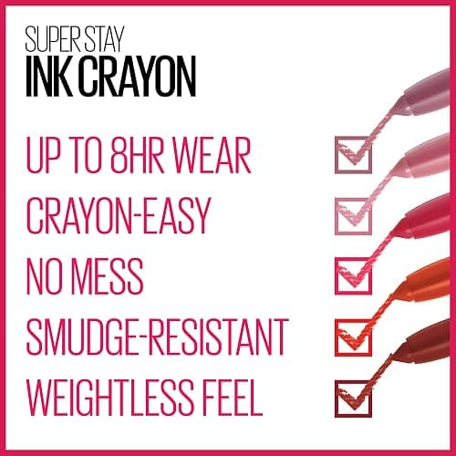 Maybelline Super Stay Ink Crayon Lipstick Makeup, Precision Tip Matte Lip Crayon with Built-in Sharpener, Longwear Up To 8Hrs, Reach High, Rosey Mauve, 1 Count thumbnail 3