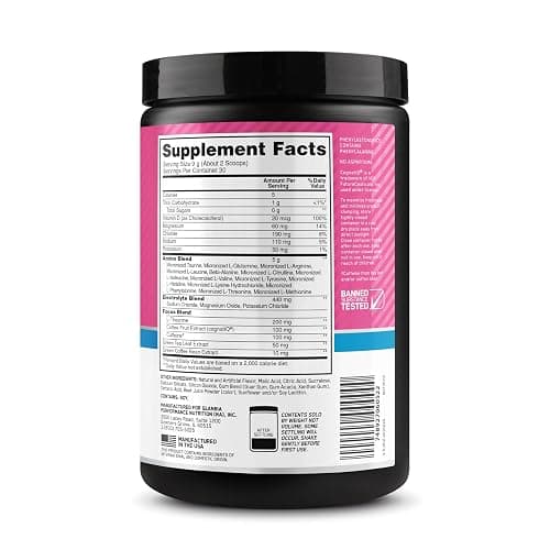 Optimum Nutrition Amino Energy Powder Plus Focus, with BCAA, Electrolytes, and Caffeine, Watermelon, 30 Servings (Packaging May Vary) thumbnail 10