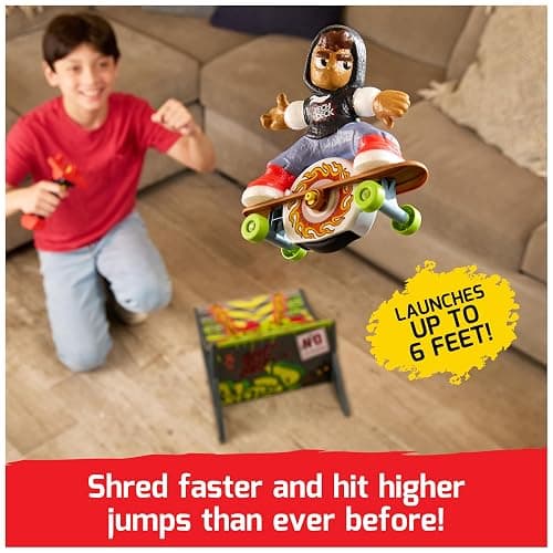 Tech Deck Shred N' Blast Sk8board, Motorized Finger Skateboard Toy with Rider & Ramp for Fast Tricks & High Jumps, Kids Toys for Boys and Girls Ages 6 & Up thumbnail 4