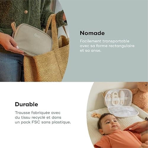 Babymoov Trousse de Soin Bébé - Compacte & Nomade - Dès la naissance - 9 Accessoires Essentiels Soin de Bébé dont Brosse à Cheveux, Thermomètre digital, Thermomètre de bain, Petit Coupe Ongles, Sable thumbnail 7