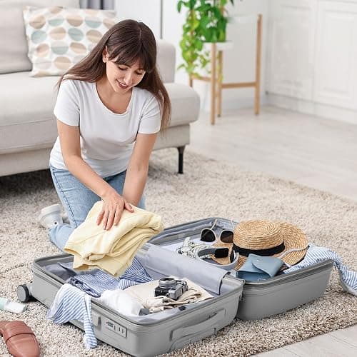 Nazhura Luggage Set, 3-Piece Hardside Suitcase Set, 20-inch Carry On, 24-inch, 28-inch Luggage thumbnail 6