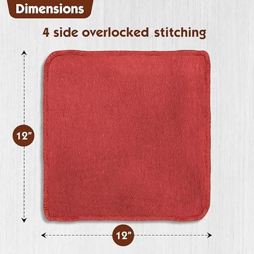 Nabob Wipers Auto Mechanic Shop Towels 100 Pack Bulk Rags 100% Cotton Commercial Grade Shop Rags Size 14"x14" (100 Pack, Red) thumbnail 2