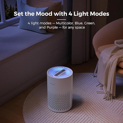 Purivortex Air Purifiers for Home, Quiet HEPA Air Filter for Pollen, Smoke, Dust, Pet Dander, Odor, Hair, Covers Up to 880 Sq Ft, PX500 White thumbnail 7