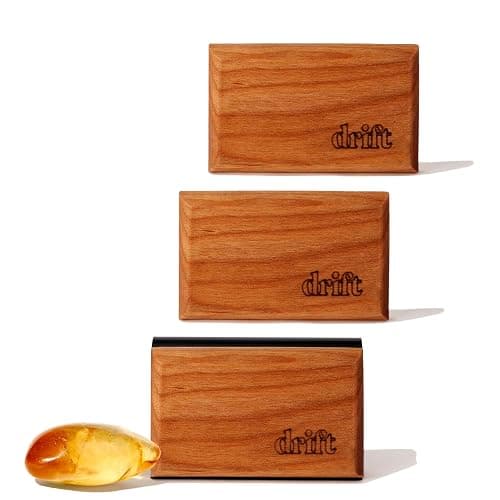 Drift Car Air Freshener Starter Kit - Wooden Deodorizer - Vehicle Odor Remover - Auto Scent Diffuser - Long-Lasting Car Freshening - Amber 3 Pack - CLIP INCLUDED - Image 1