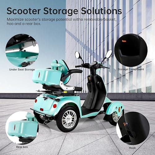 Dvsripa Mobility Scooters for Adults,Heavy-Duty 4 Wheel Mobility Scooters for Seniors,500 LB Capacity All Terrain Mobility Scooter Handicap Scooters for Adults,800W, Multiple Colors thumbnail 4