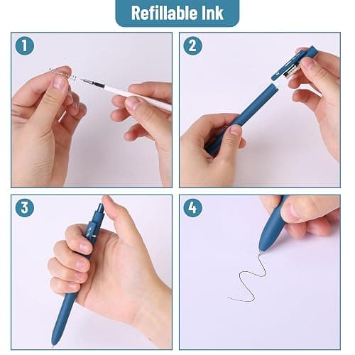 Mr. Pen- Retractable Gel Pens, 12 Pack, Morandi and Vintage Barrels, Fast Dry, Black Gel Pens Fine Point 0.5mm, Aesthetic Pens for Journaling thumbnail 6