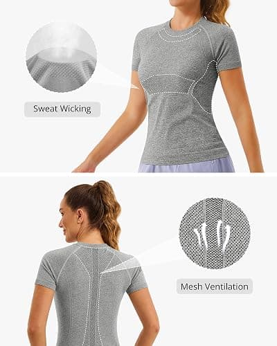 Grey Athletic Short Sleeved Top thumbnail 6