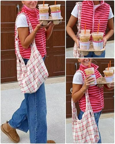 Gacaky Women's Sherpa Fleece Striped Vest Stand Collar Sleeveless Jacket | Gentle Skin Feel, Full Zip, Front Chest Pocket, Fall Winter Clothing, Cute Y2k Striped Vest, Seamless Daily Outfit Match thumbnail 5