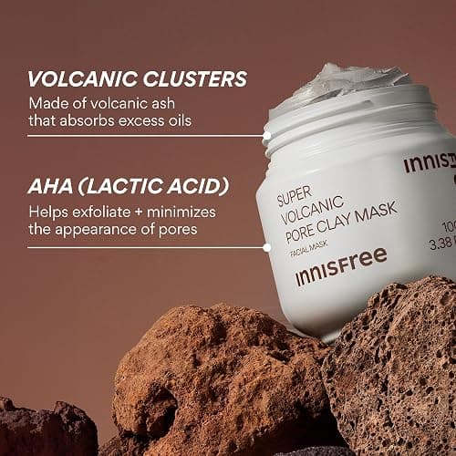Innisfree Super Volcanic Clay Mask, Premium Korean Skincare with AHA and Natural Clusters for Deep Pore Detox, Gentle Exfoliation, Oil Control thumbnail 5
