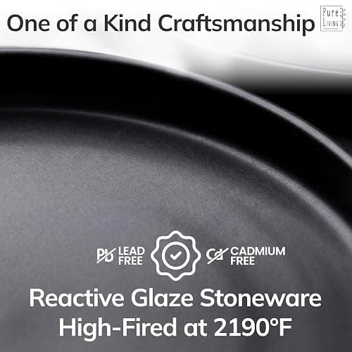 24 Piece Black Dinnerware Set for 8 | Matte Black Plates and Bowls Sets, Modern Stoneware Black Dishes Set | Scratch Resistant, Dishwasher & Microwave Safe | Matte Black Finish Ultra-Chic & Modern thumbnail 6