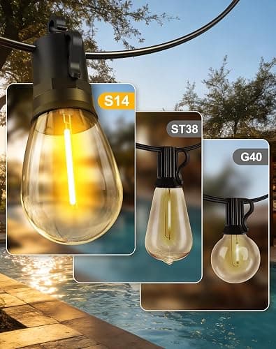 65ft-Solar-Powered-Lights-Outdoor-Waterproof-String Lights-Outside-Patio-Yard-Garden-Fence-Backyard-Deck-Porch-Balcony-Patios-Camping-Battery-Operated-LED-Fairy-Strip-Lighting-Hanging-Edison-Bulbs-S14 thumbnail 7