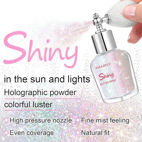 Hair and Body Glitter Spray, Shimmering Powder Sparkle Powder Makeup, Glitter Loose Sparkle Makeup for Body Highlighter,Festival Prom Rave Accessories (Dazzle) thumbnail 3