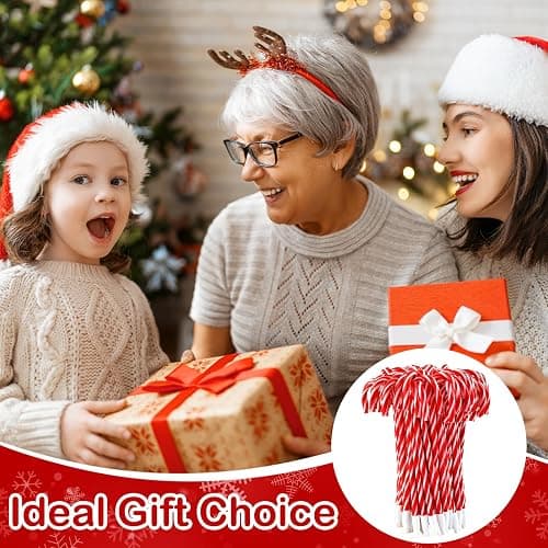SAYAYA 120Pcs Christmas Candy Cane Pens Bulk Fun Black Ink Ballpoint Pens Xmas Goodie Bag Stuffers Classroom Gifts for Student School Holiday Party Favors Carnival Prize Stocking Stuffers(Red) thumbnail 6